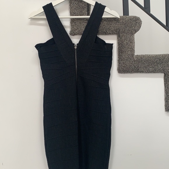 BEBE BLACK SHIMMER COCKTAIL DRESS - Picture 5 of 5